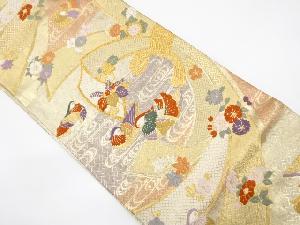 束ね熨斗に鴛鴦・花模様織り出し袋帯